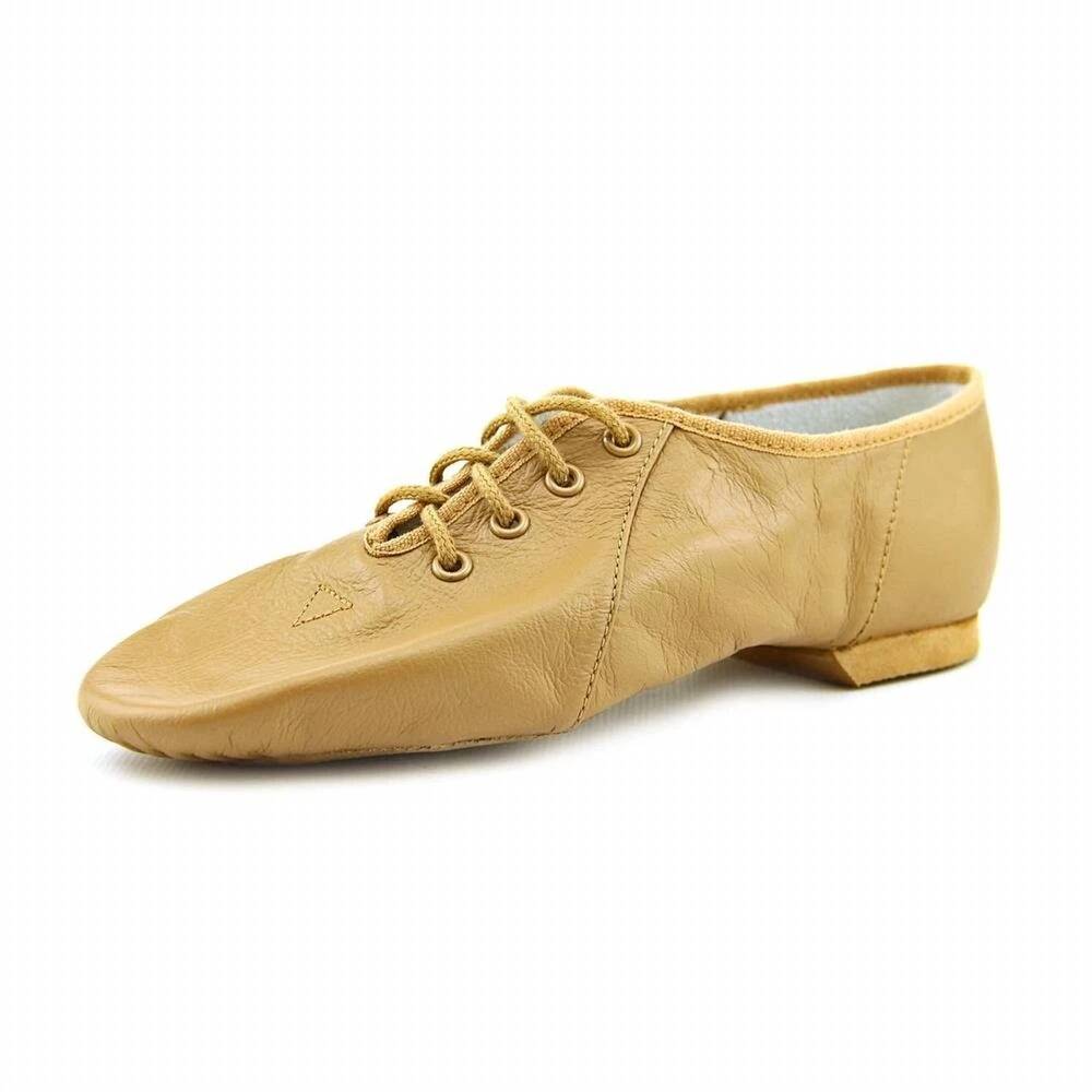 NEW BLOCH women's ailany jazz soft split sole jazz oxford shoes in tan